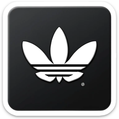 Adidas white stripes on black emoji sticker