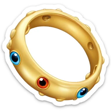 thin gold ring studded with eyeballs sticker