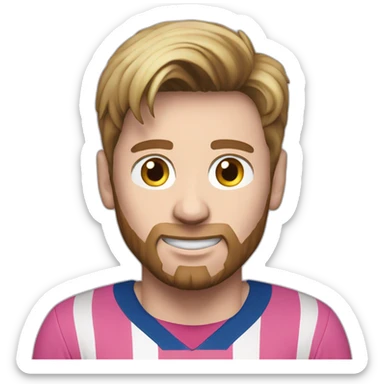 lionel messi pink shirt no badge sticker