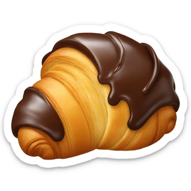 croissant with chocolate sticker
