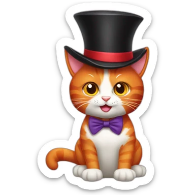 a red cat magician sticker