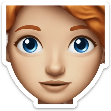 Pretty redhead with blue eyes and freckles sticker