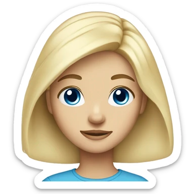 pretty blonde girl with blue eyes not so close sticker