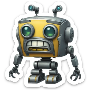 Dissatisfied robot  sticker