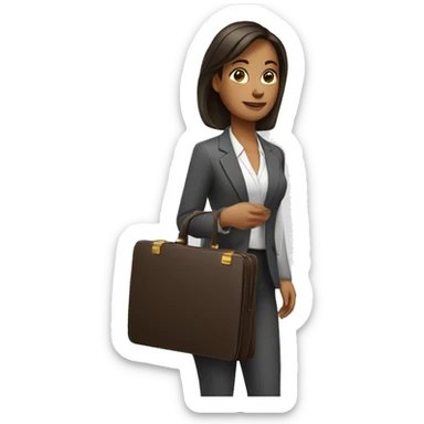 woman holding briefcase sticker