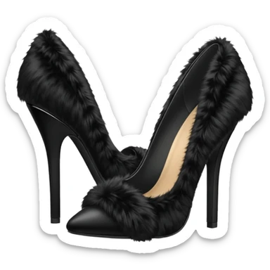 Heels with fur sticker