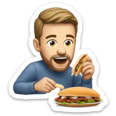 Joe Gilmore eating a wigan kebab sticker