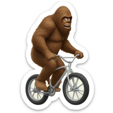 sasquatch on a bike with surf sticker