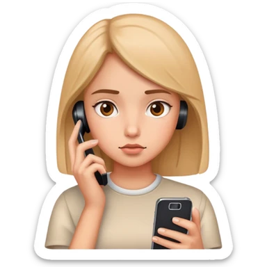 girl phone addicted sticker
