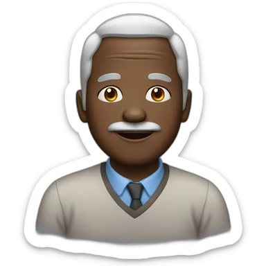 senior black man with heart eyes sticker