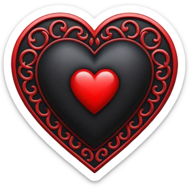 Can you make a heart with a gothic design, I want black and blood red colors . I want the letter I in the middle of the heart sticker