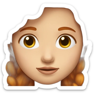 Fille rousse qui fait un câlin à un chient sticker