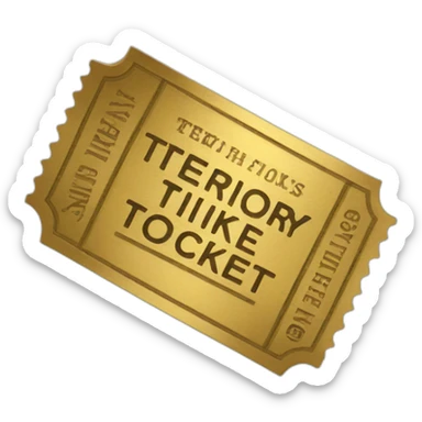 golden ticket that says territory sticker