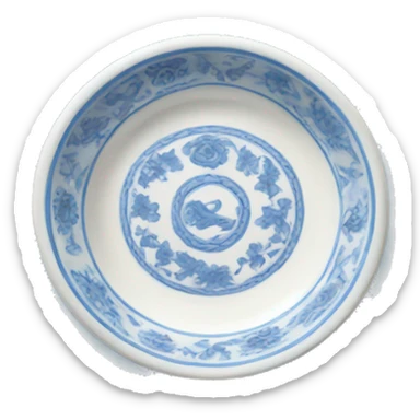 pastel blue china dish sticker