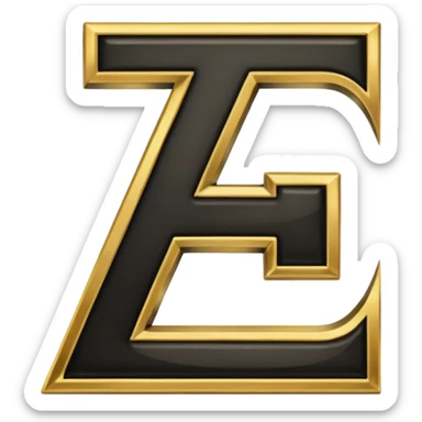 letter Z in black and gold sticker
