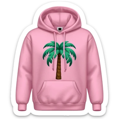Pink palm puff hoodie sticker