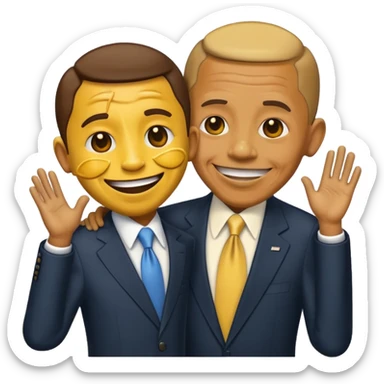 ein verzweifelter stöhnender emoji der ausgepeitscht wird von obama sticker