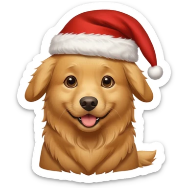 Golden retriever con gorro navideño sticker