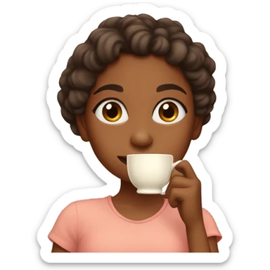 Brown girl sipping tea with pinky up sticker