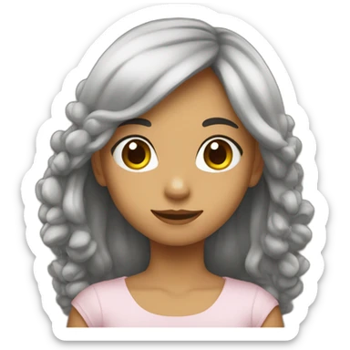 Girl with cest of walnuts sticker