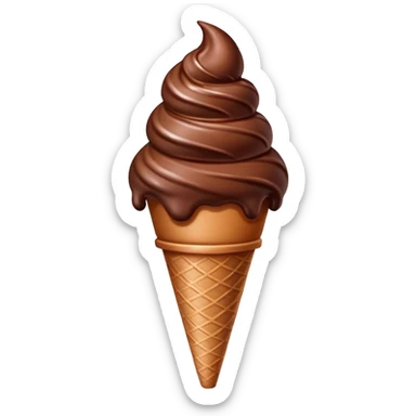 Chocolate gelato cone sticker