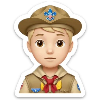 Boy Scout cap neckerchief white  sticker