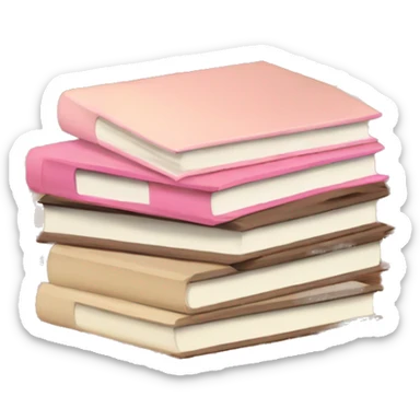 stack of brown, cream, and pink books sticker
