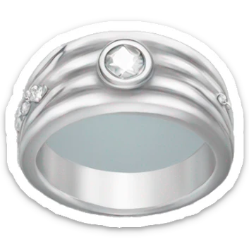 silver Ring with diamond sticker