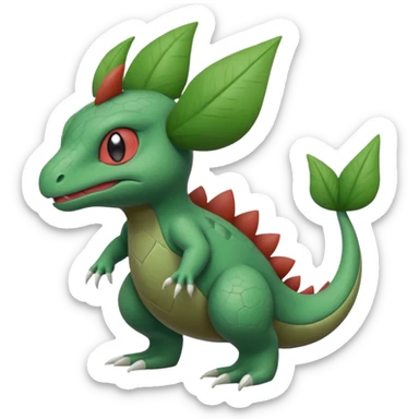 Tyrunt-Grovyle-Larvitar-Axew-Pokémon-fusion sticker