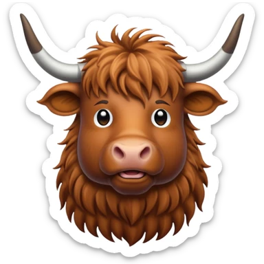  line art highland cow sticker