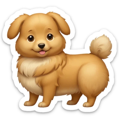 pregnant golden dog holding its belly sticker