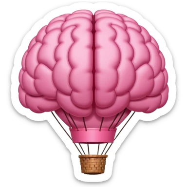 Globo aerostatico con forma de cerebro de color rosa sticker