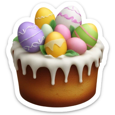 Realistic detailed Easter cake sticker