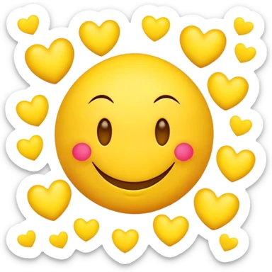 Smiley face with hearts sticker