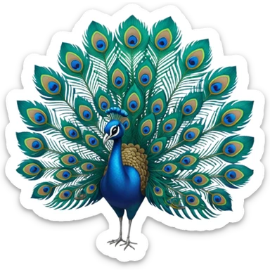 peacock feather sticker