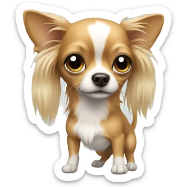 Chihuahua with long hair sticker