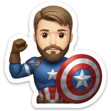 captain america bearded holding shield sticker