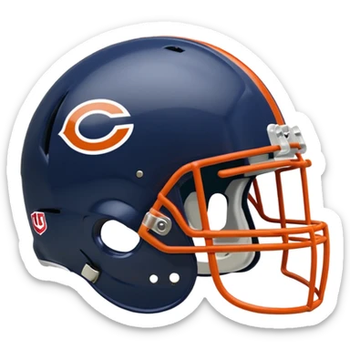 Two football helmets facing each other, one with the Washington Commanders logo and one with the Chicago Bears logo, emoji style sticker
