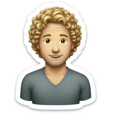 dutch white guy with short curly hair sticker