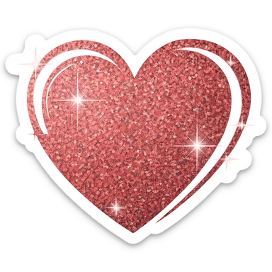 Remove the background, keep the heart with a glitter effect in the style of ideogram v2a turbo, with transparent background. sticker