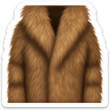 Long brown fur coat sticker
