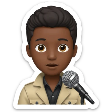boy singer black person sticker