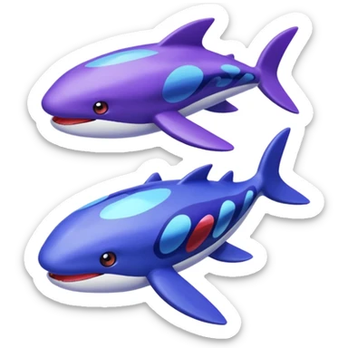Pokemon legendary purple and cian crystal kyogre sticker