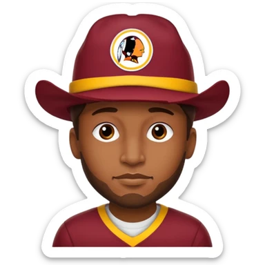 Washington Redskins hat on a man emoji sticker