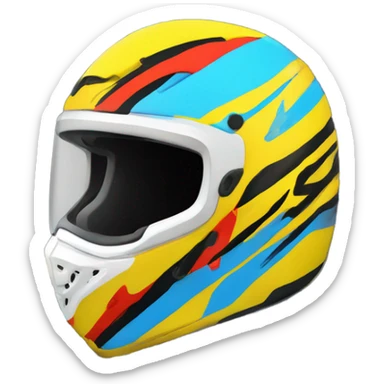 emoji of a off road rider using a mtocros helmet sticker