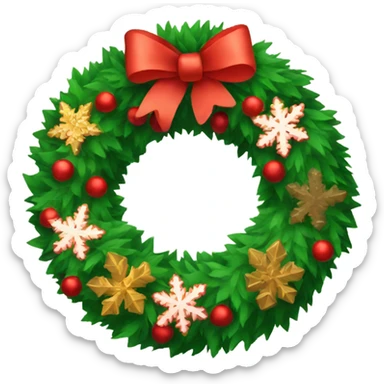 Christmas wreath sticker
