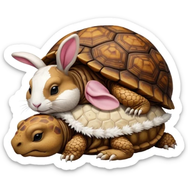 Tortu qui dort et lapin qui mange sticker