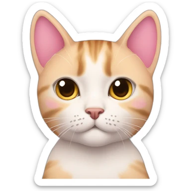 Hitler with pink flushy cat ears sticker