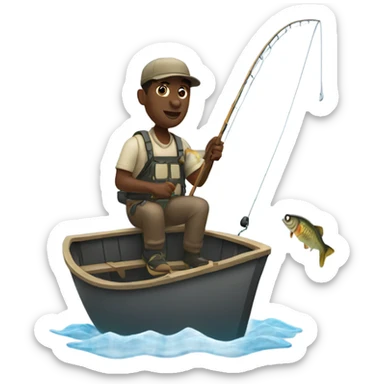black guy fishing sticker