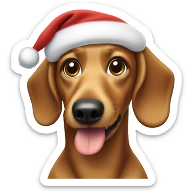 Christmas weenie dog sticker